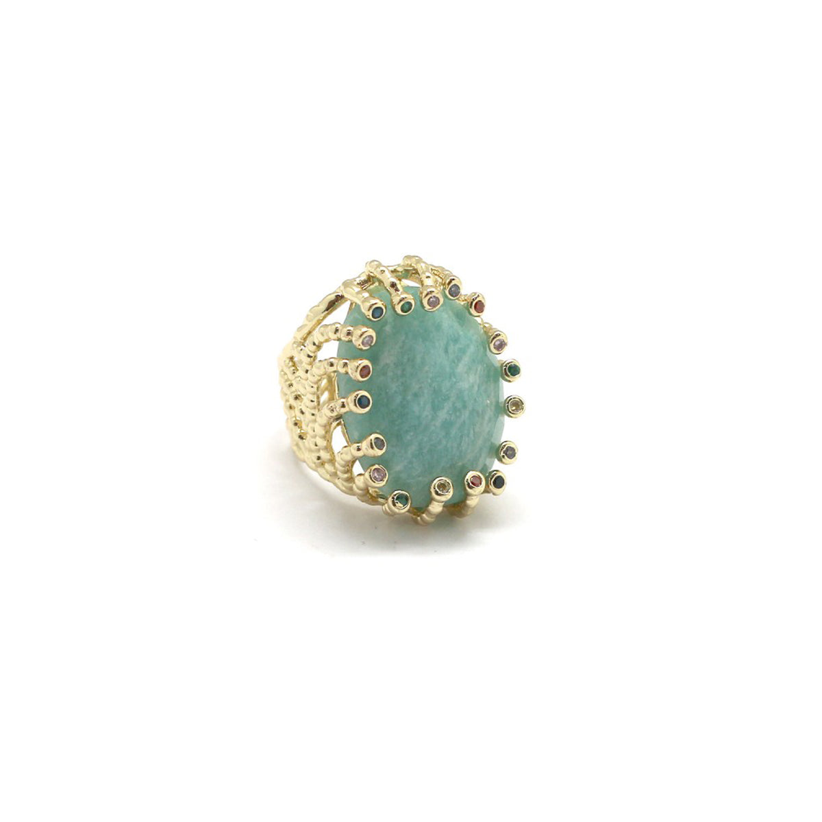 Bague réglable "Griffes Amazonite"