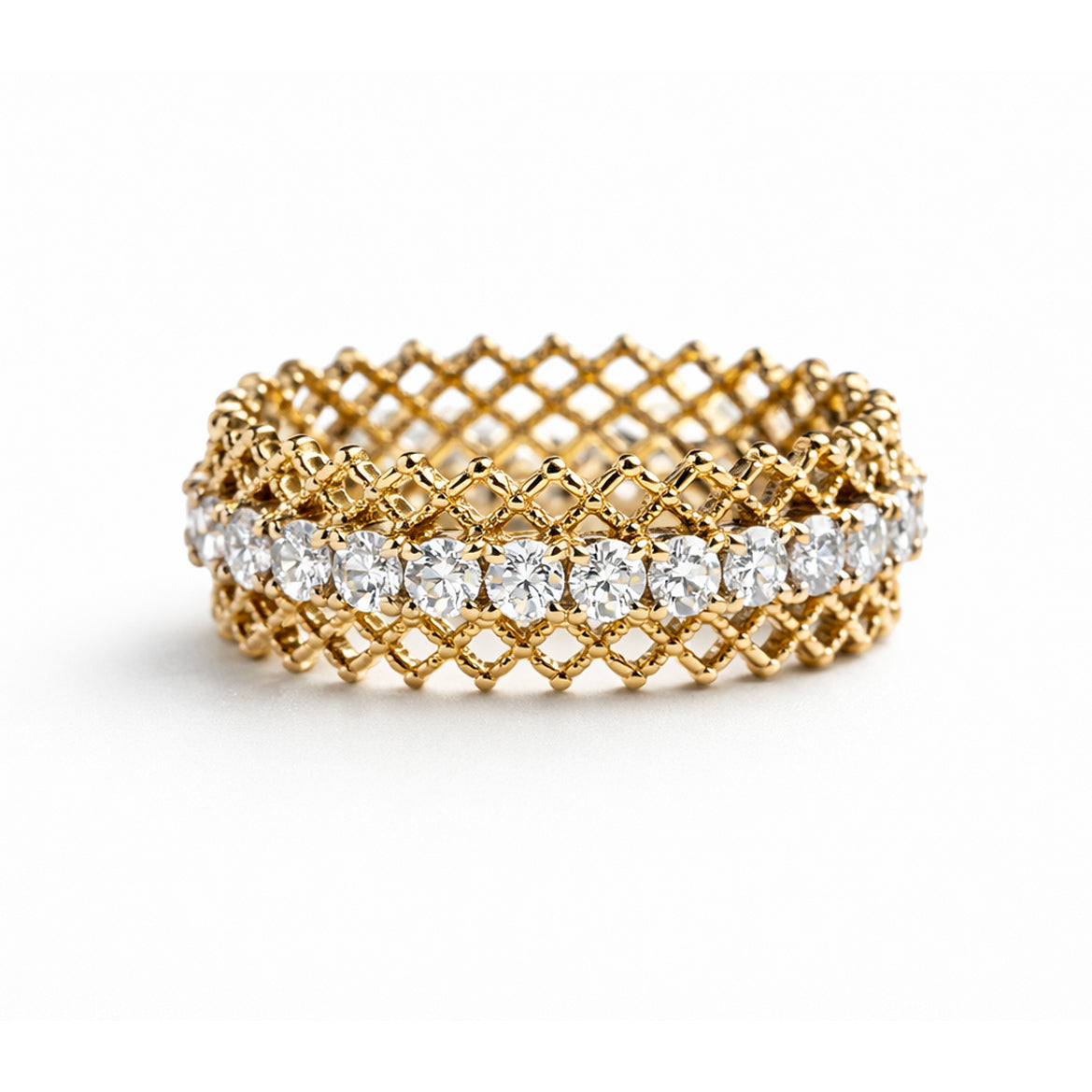 Bague "Anneau dentelle sertie"