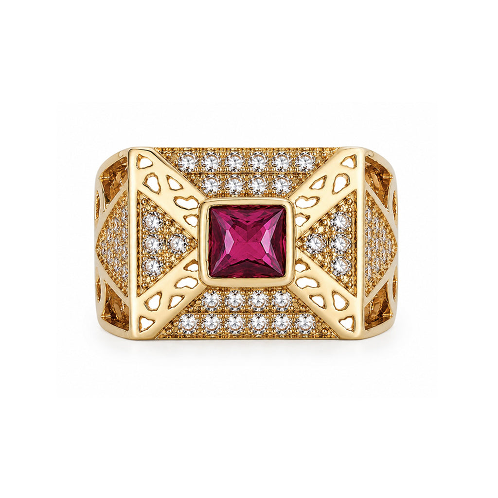 Bague « Chevalière Statement » plaqué or