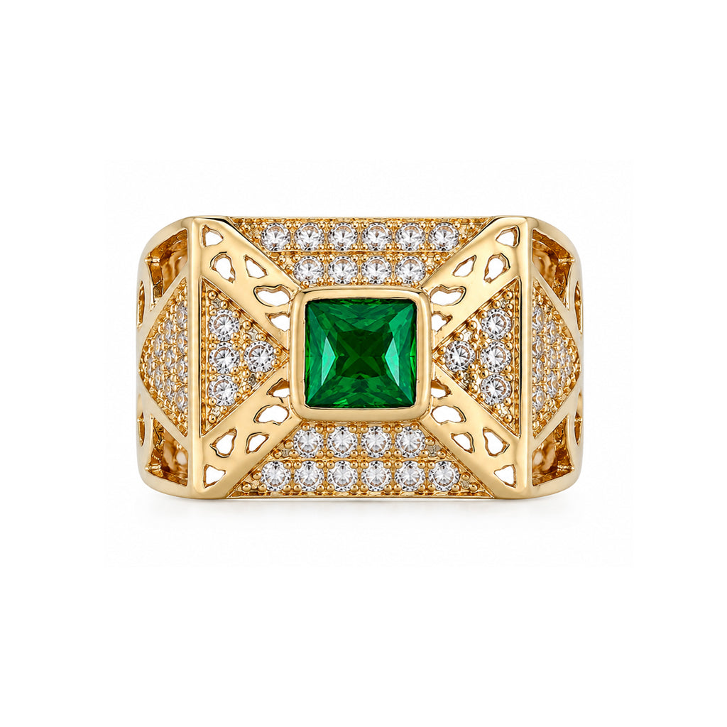 Bague « Chevalière Statement » plaqué or