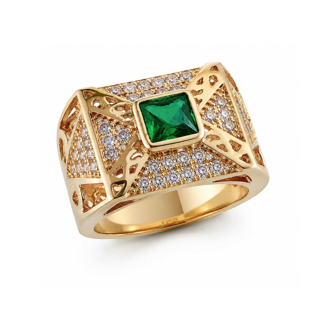 Bague « Chevalière Statement » plaqué or