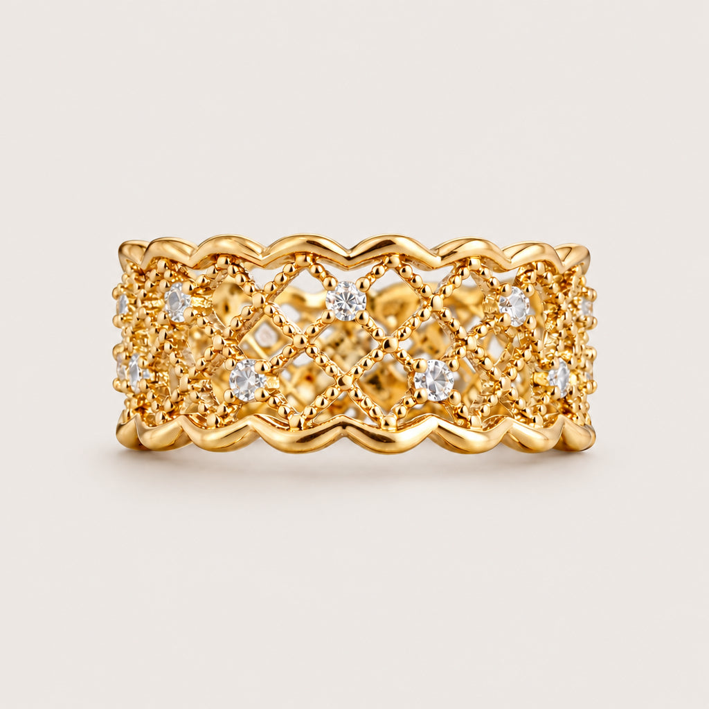 Bague « Dentelle » plaqué or