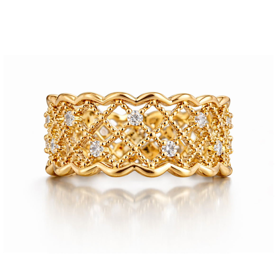 Bague « Dentelle » plaqué or