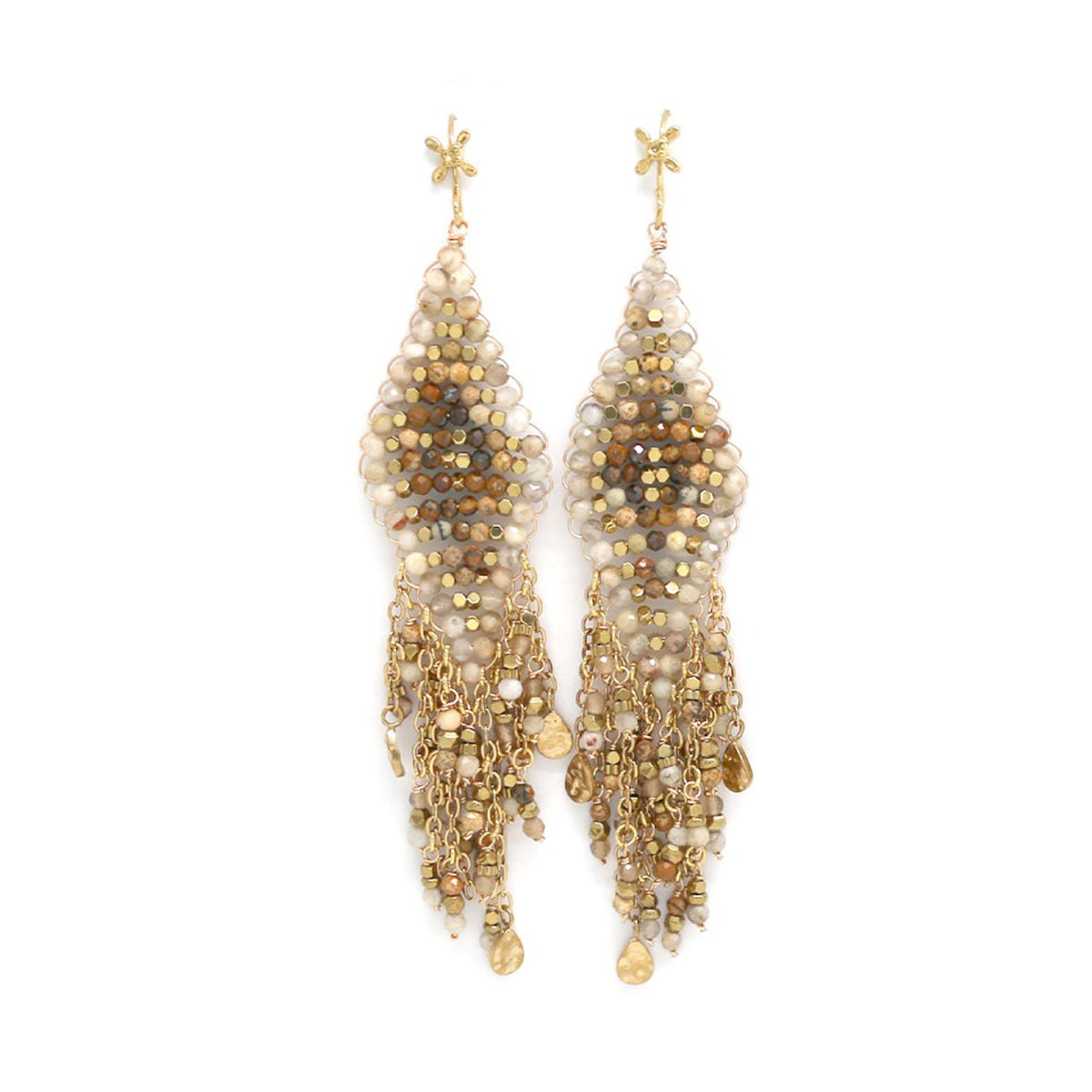 Boucles d'oreilles "Losange Tissé"