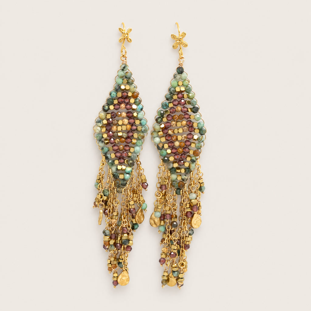 Boucles d'oreilles "Losange Tissé"