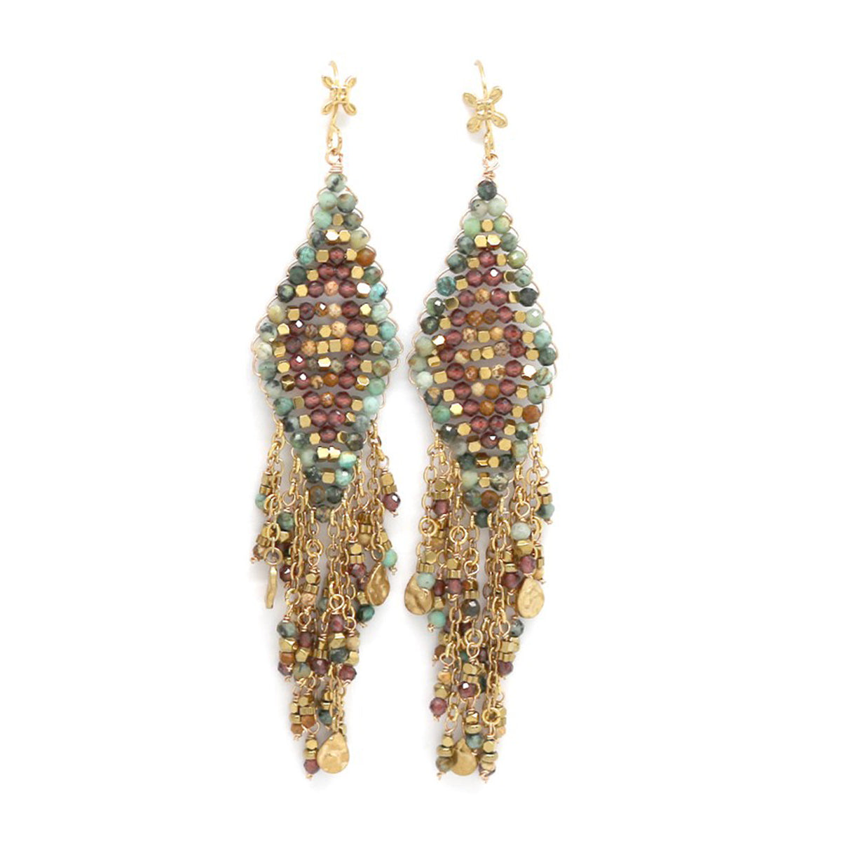 Boucles d'oreilles "Losange Tissé"