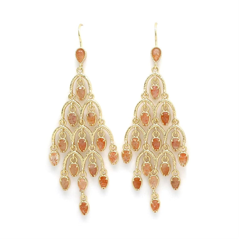 Boucles d'oreilles "Pampilles pierre de soleil"