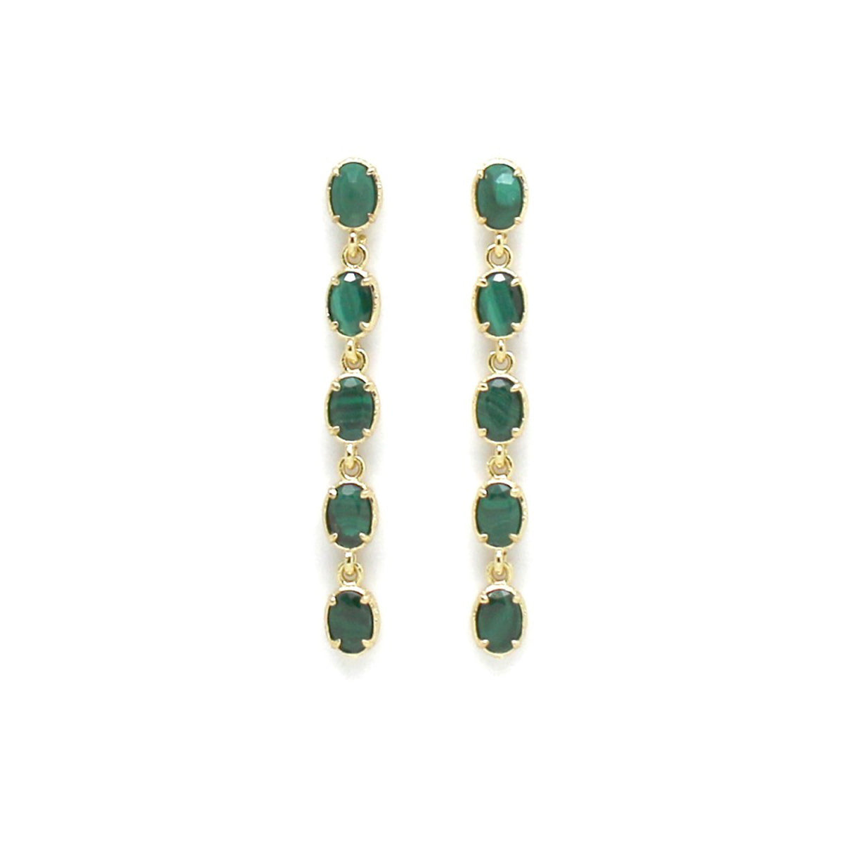 Boucles d'oreilles pendantes "Malachite"