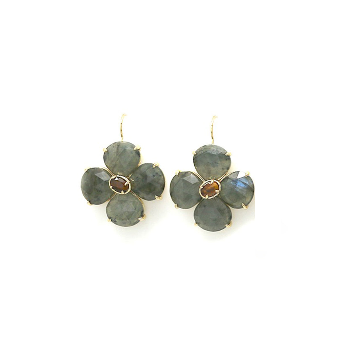 Boucles d’oreilles "Fleur" Labradorite