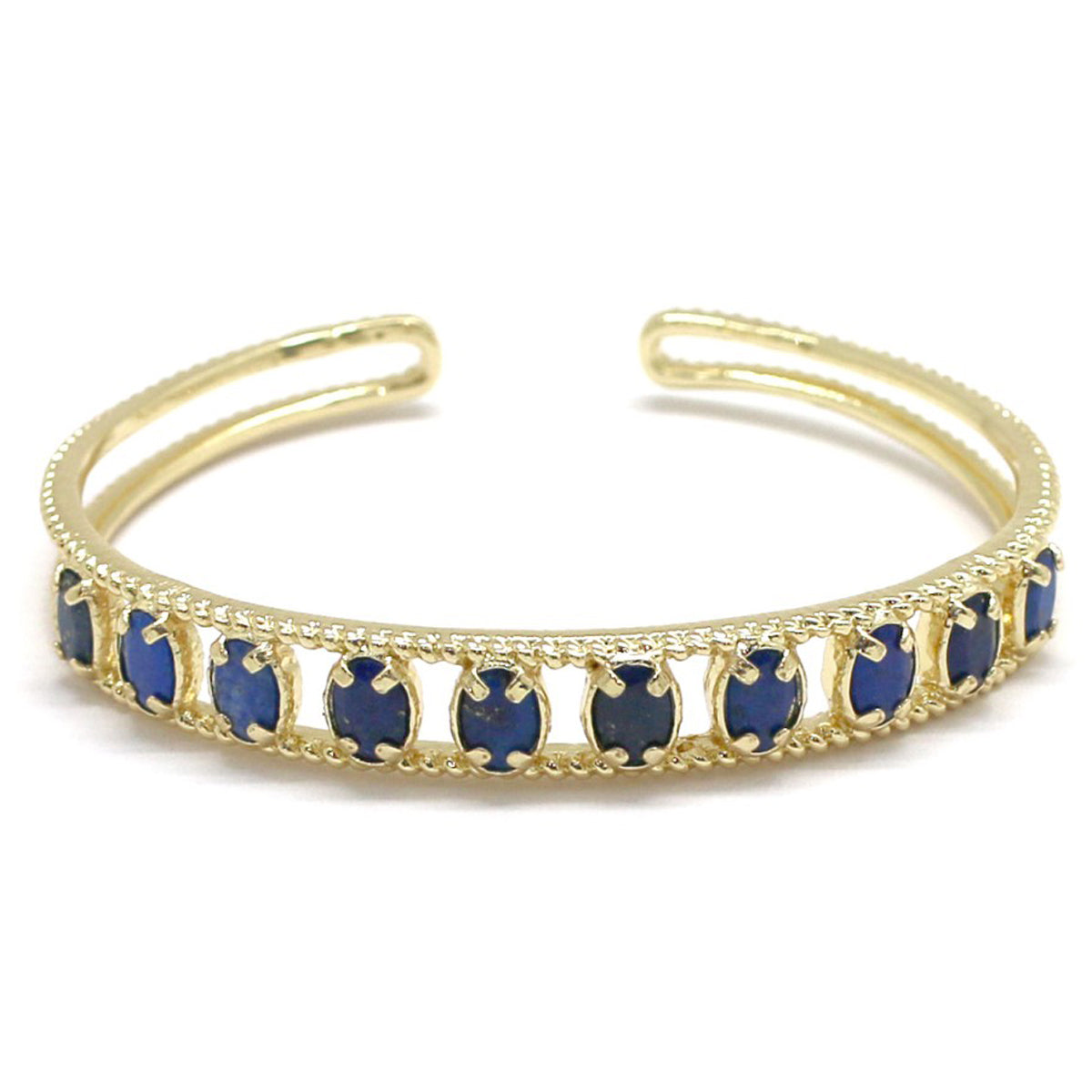 Bracelet Jonc réglable "10 pierres" doré à l'or fin
