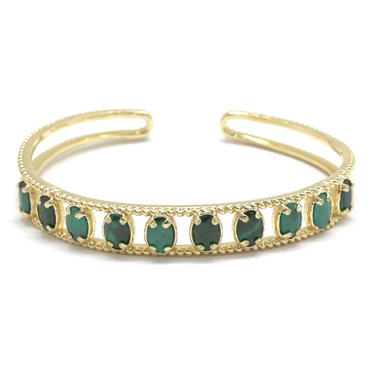 Bracelet Jonc réglable "10 pierres" doré à l'or fin