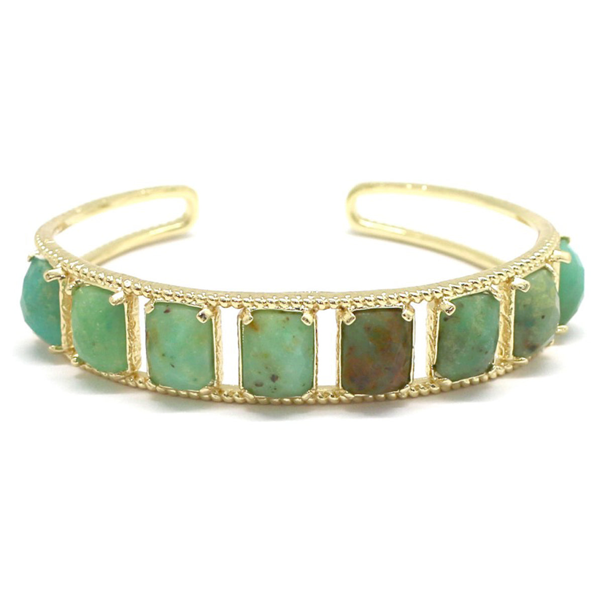 Bracelet Jonc réglable "8 pierres" doré à l'or fin