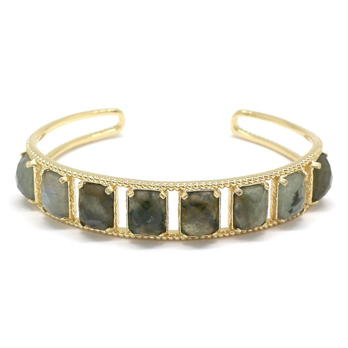 Bracelet Jonc réglable "8 pierres" doré à l'or fin