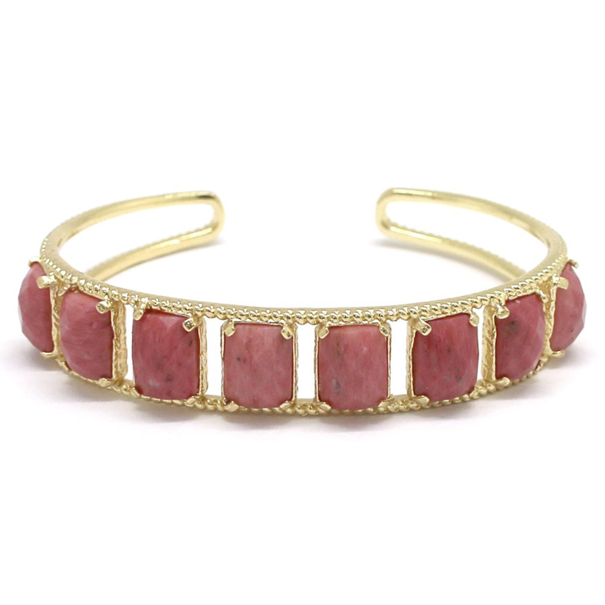 Bracelet Jonc réglable "8 pierres" doré à l'or fin