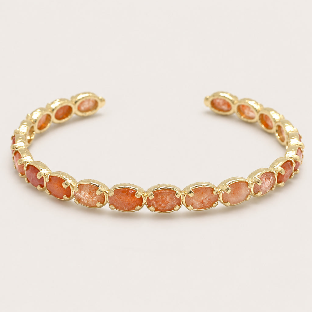 Bracelet Jonc réglable "21 pierres" doré à l'or fin