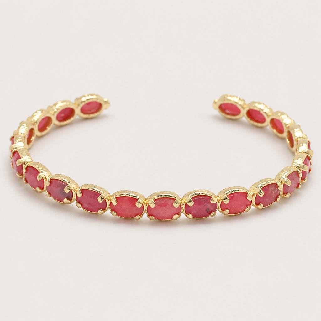 Bracelet Jonc réglable "21 pierres" doré à l'or fin