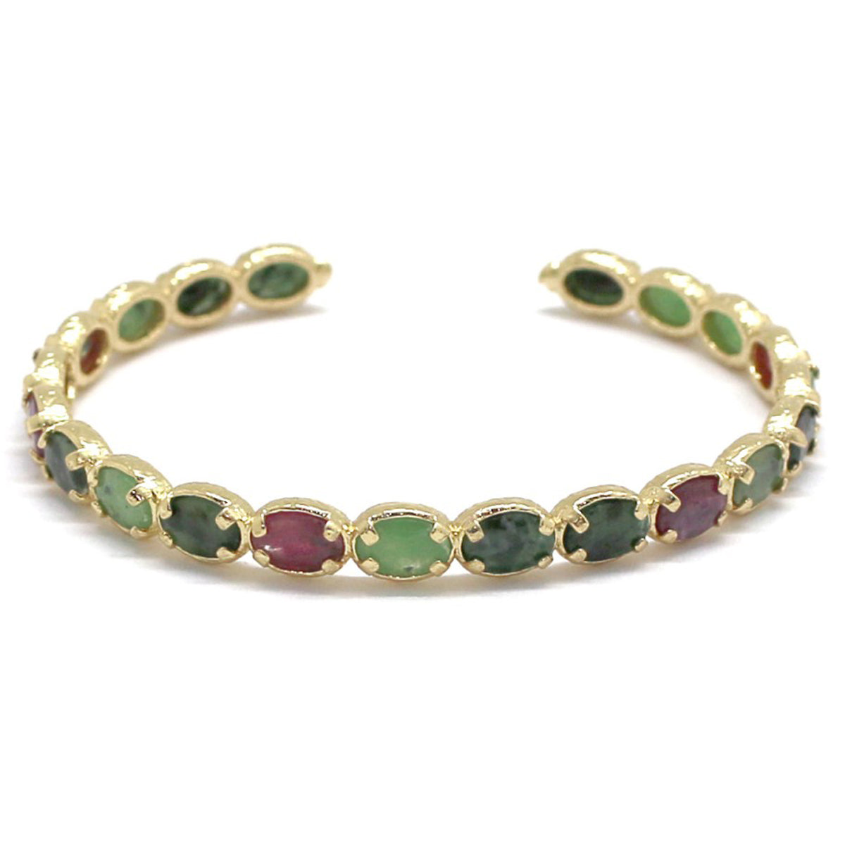 Bracelet Jonc réglable "21 pierres" doré à l'or fin