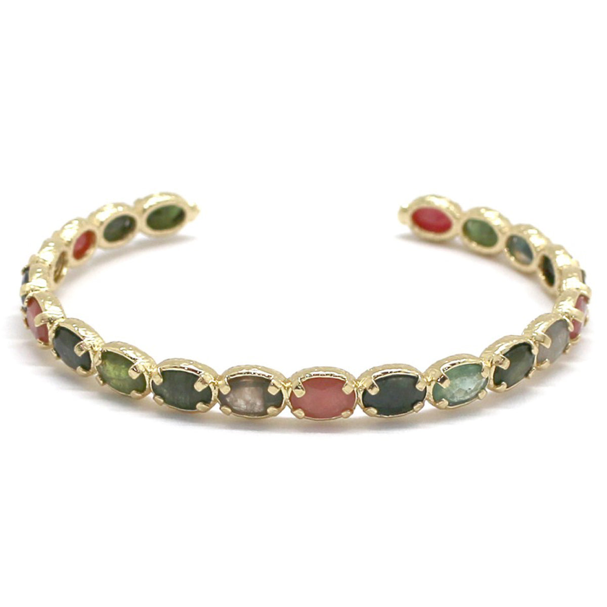 Bracelet Jonc réglable "21 pierres" doré à l'or fin