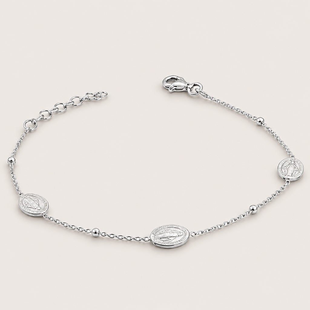 Bracelet « 3 Médailles Vierge Miraculeuse » argent 925