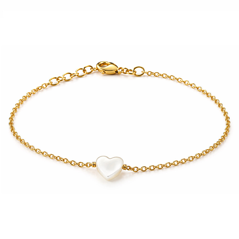 Bracelet "Coeur en nacre" plaqué or