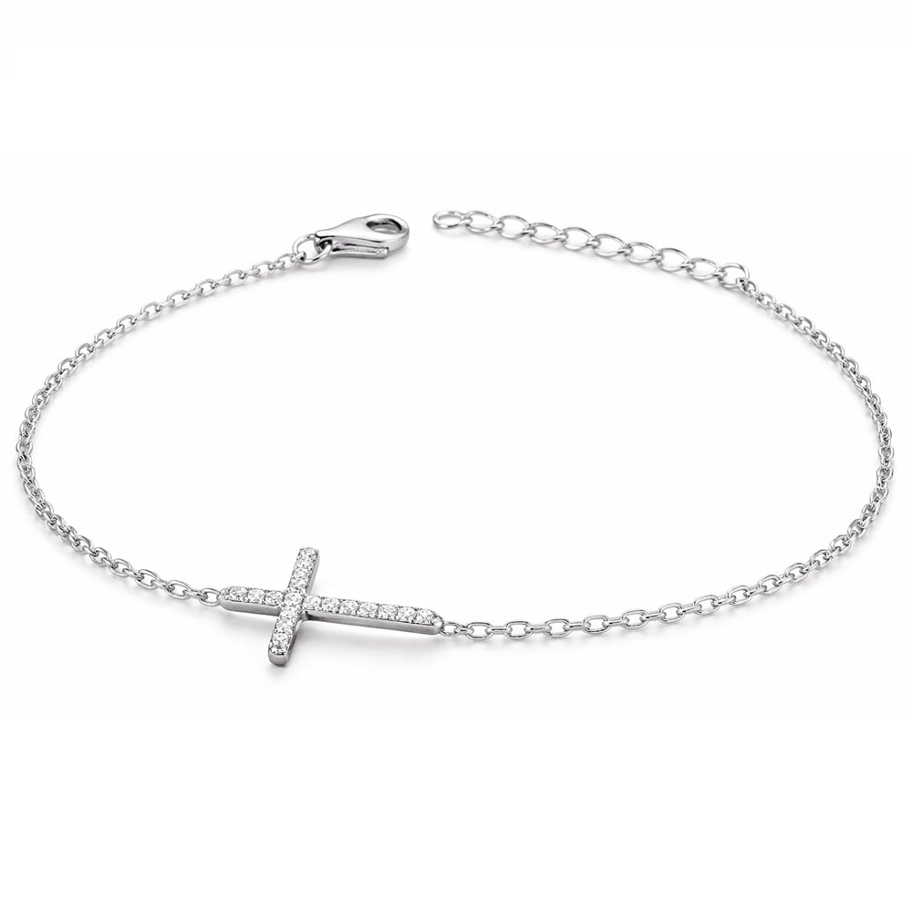Bracelet « Croix » argent 925 rhodié