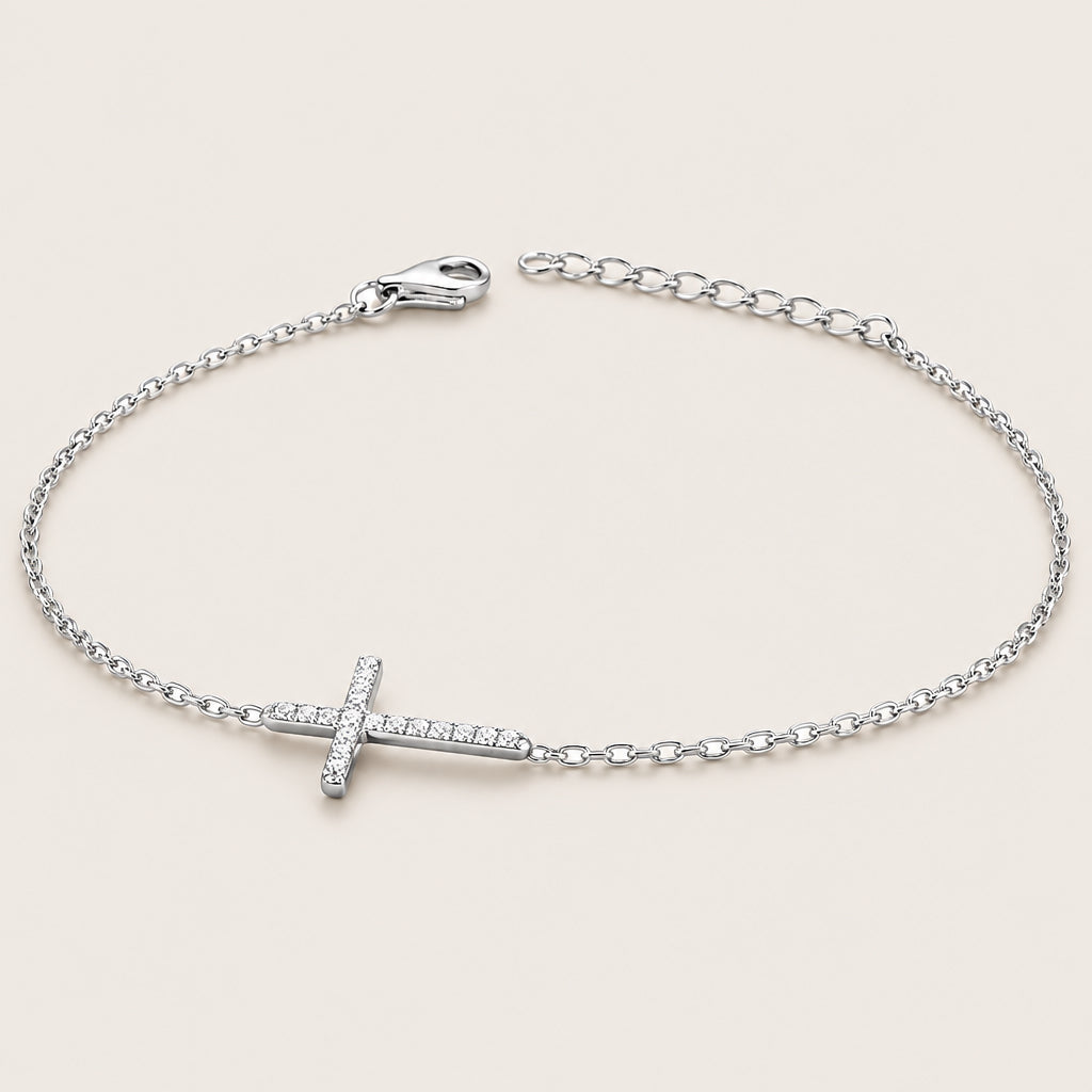 Bracelet « Croix » argent 925 rhodié
