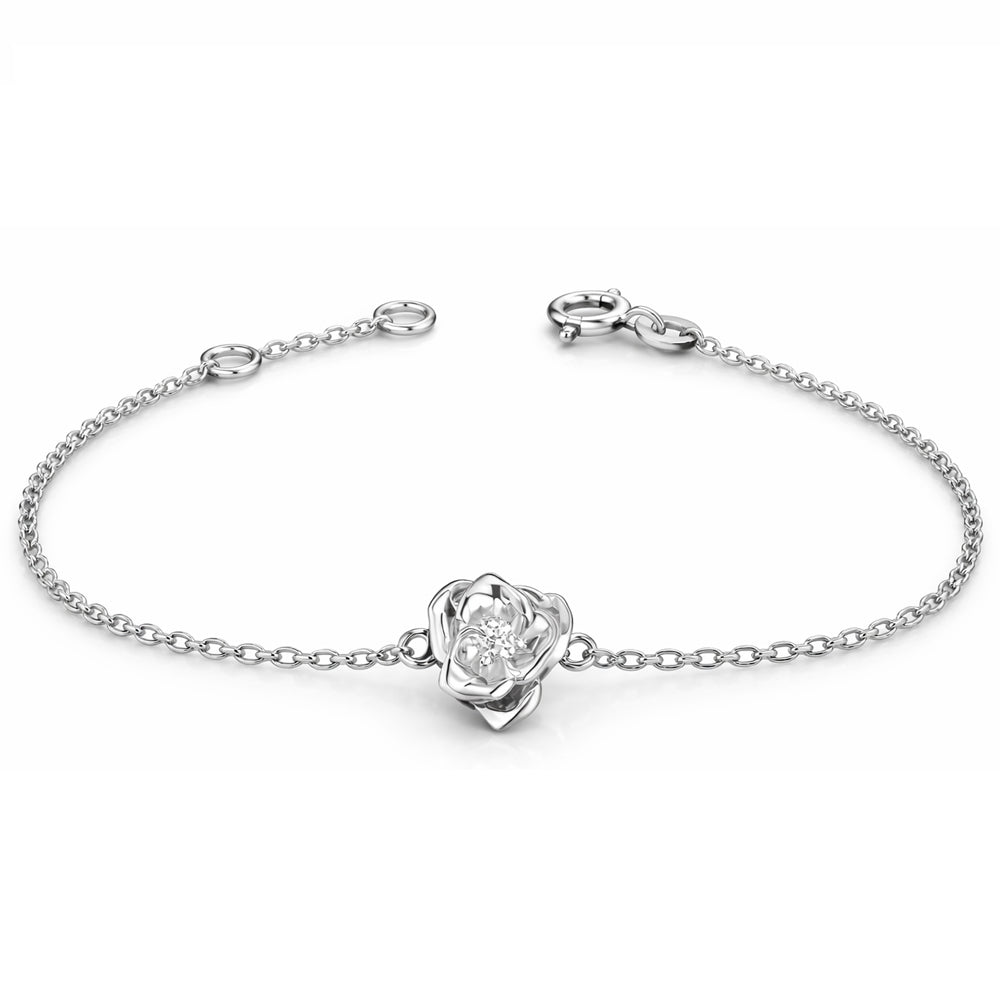 Bracelet « Fleur » argent 925 rhodié