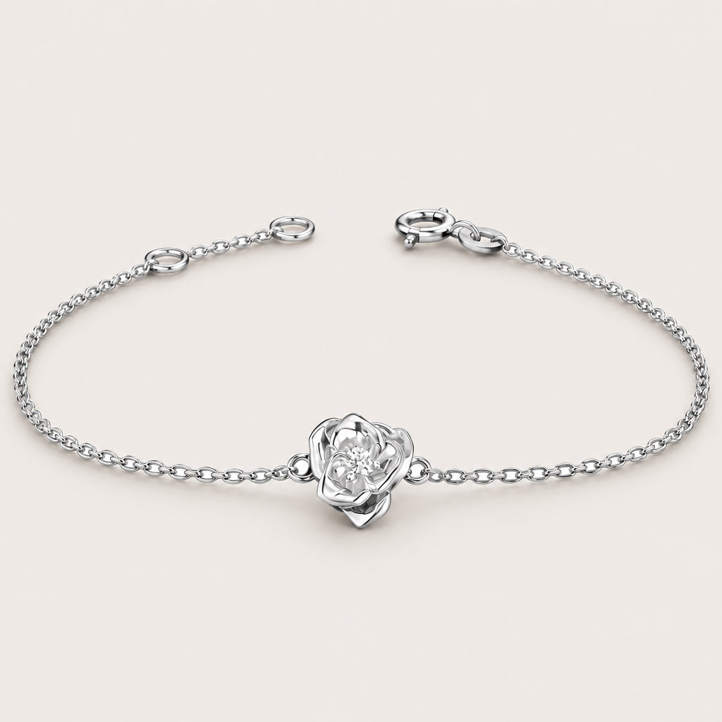 Bracelet « Fleur » argent 925 rhodié