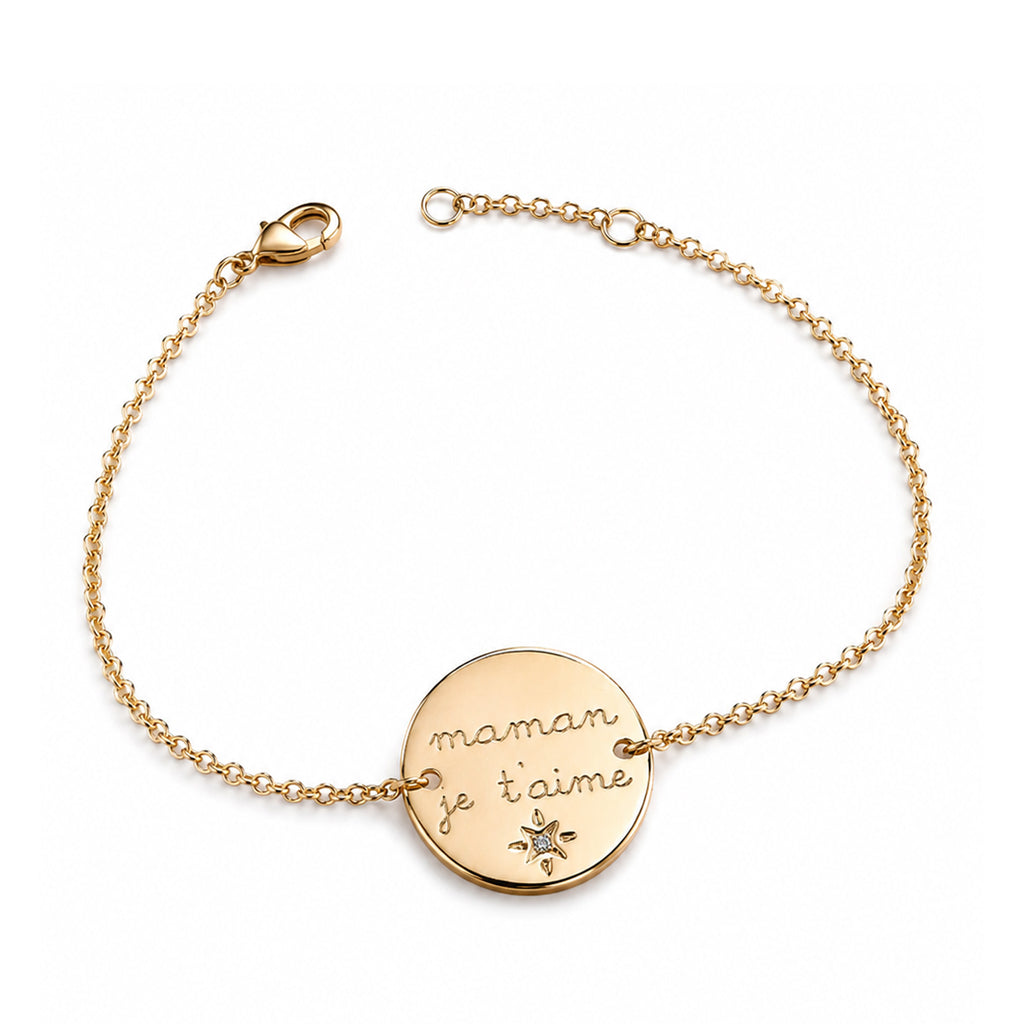 Bracelet "Maman je t'aime" plaqué or