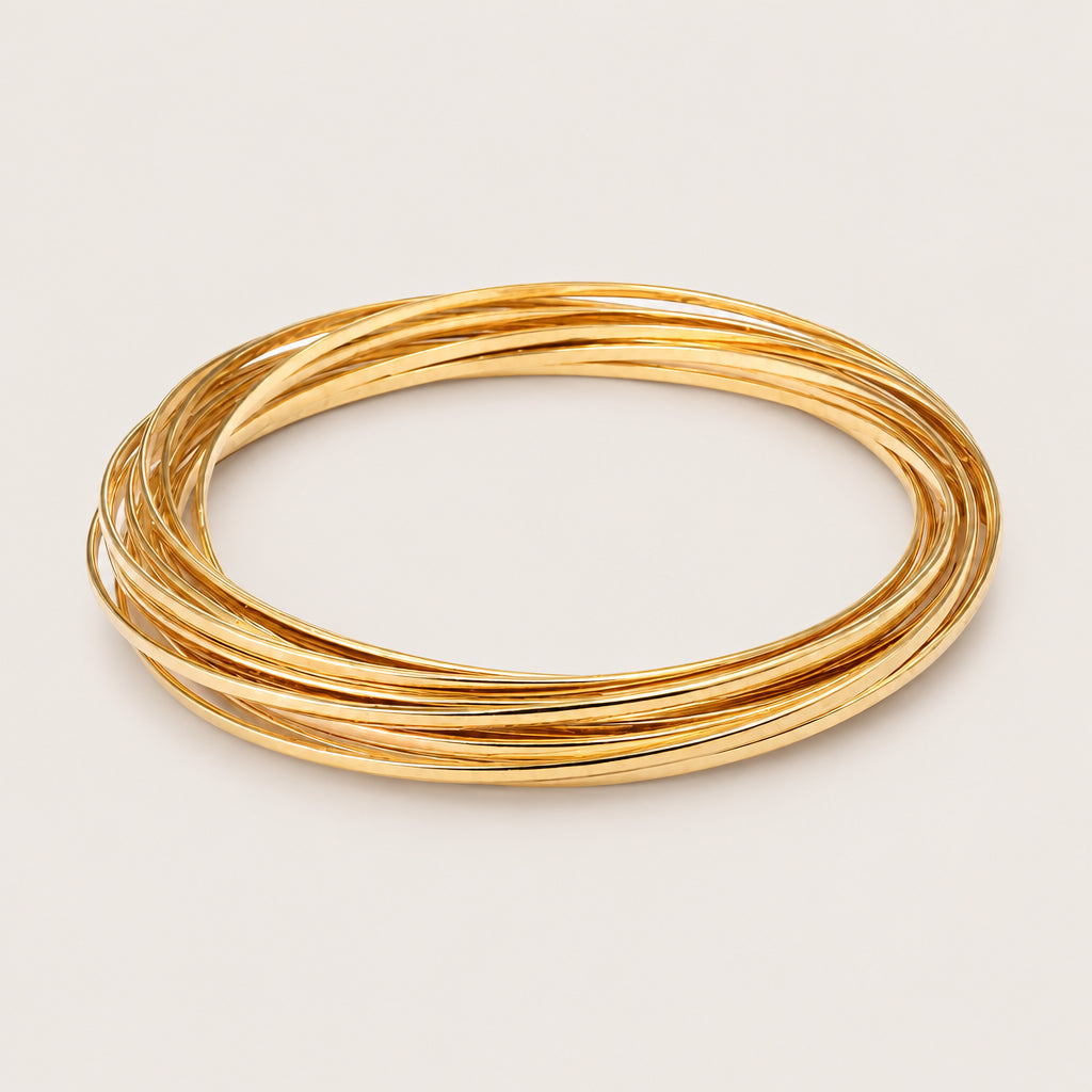 Vergoldetes „Multi intertwined bangles“-Armband