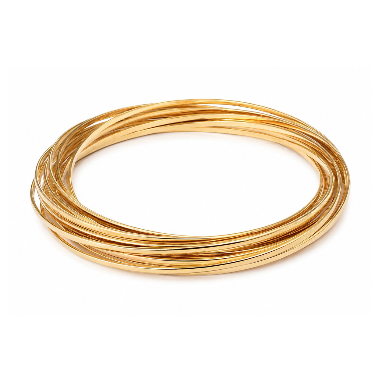 Bracelet « Joncs multi anneaux » plaqué or