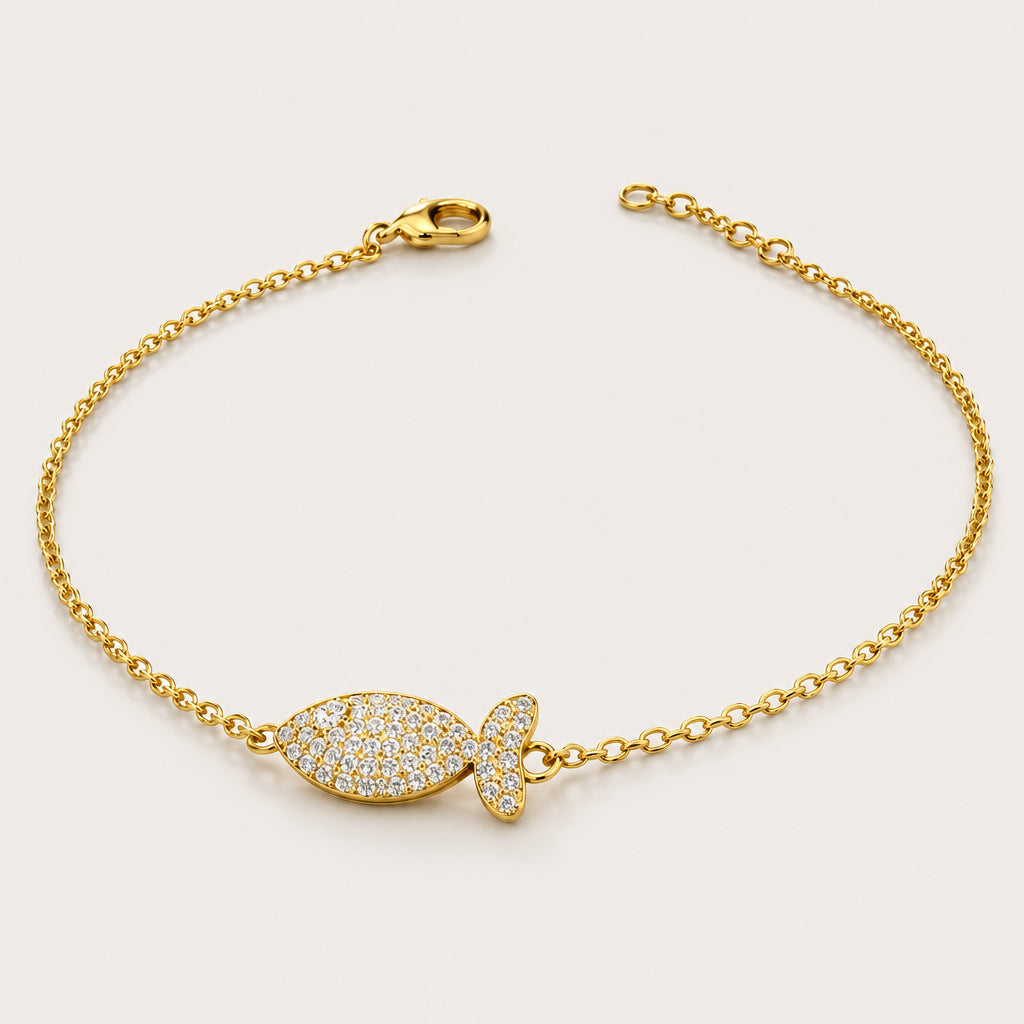 Bracelet "Poisson Porte-Bonheur" plaqué Or
