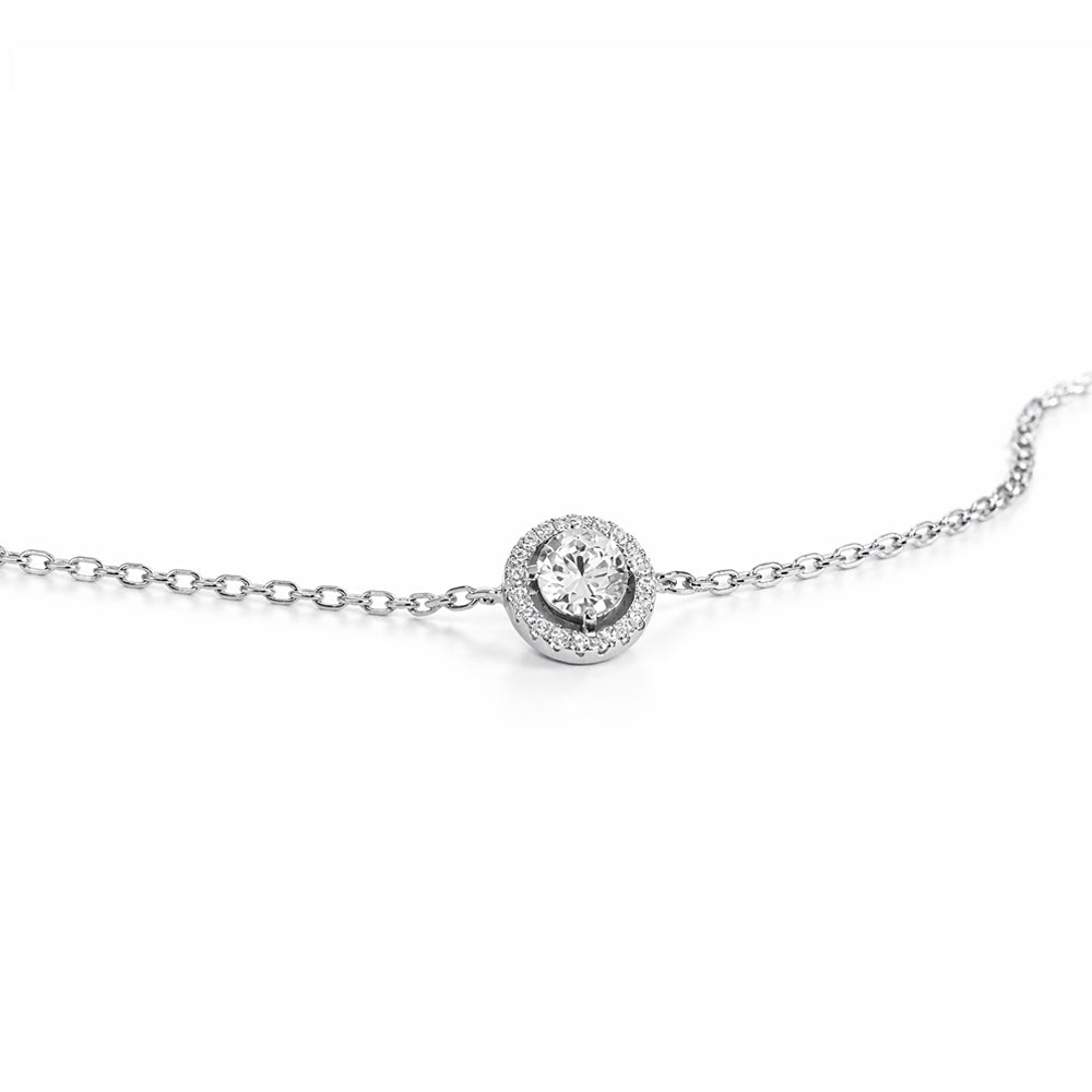 Bracelet « Solitaire serti » argent 925 rhodié