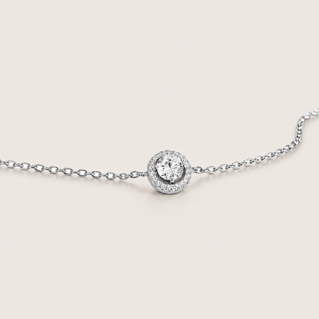 Bracelet « Solitaire serti » argent 925 rhodié