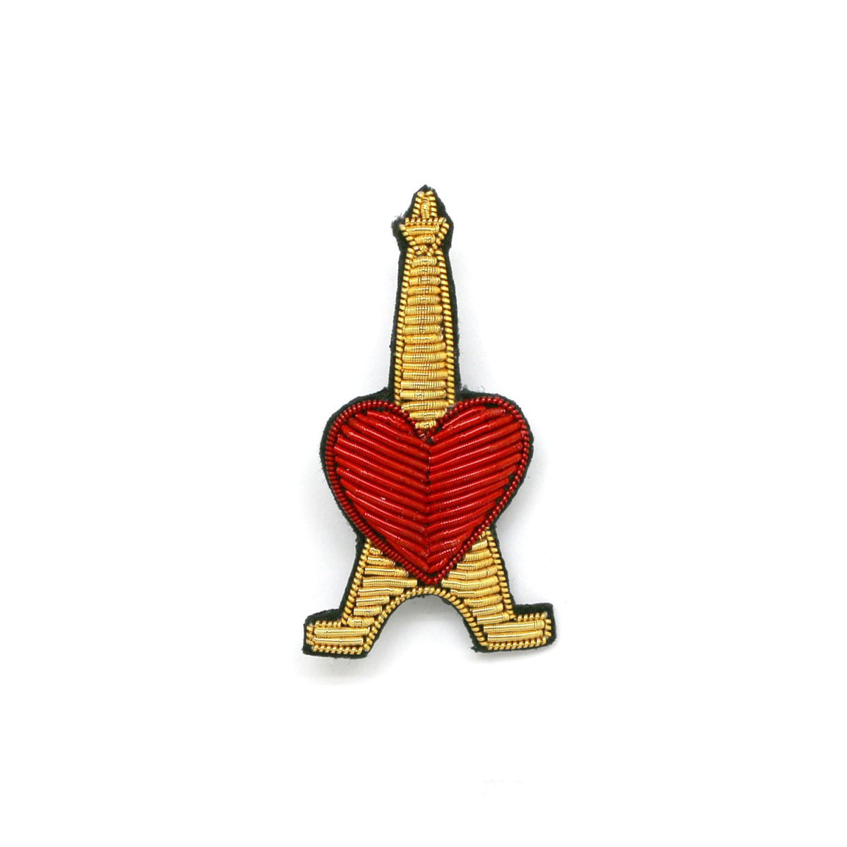 Broche brodée "Tour Eiffel coeur"