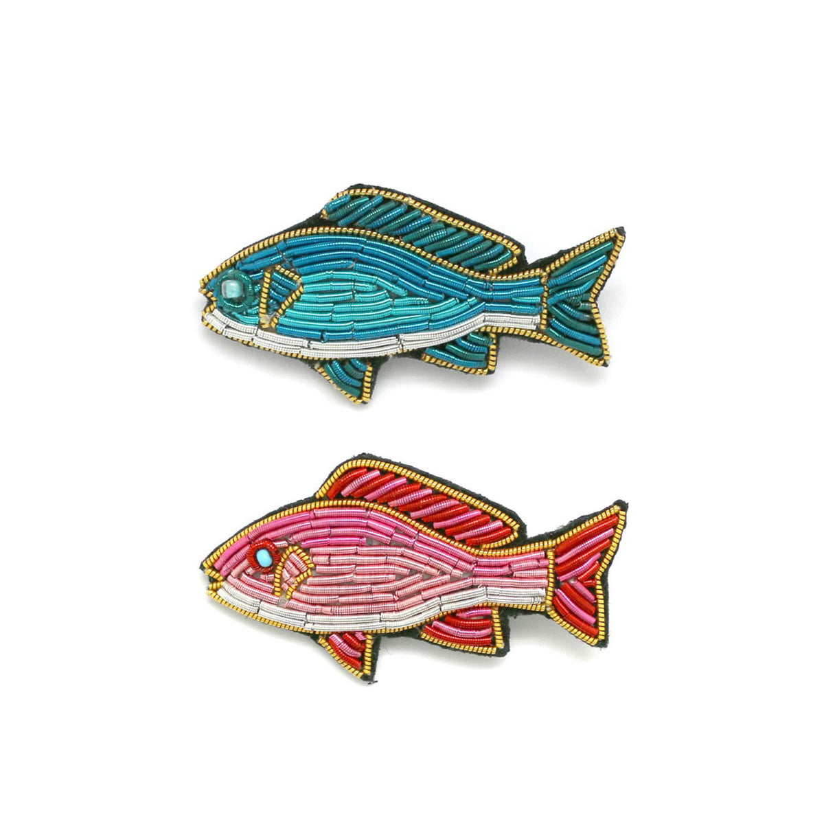 Broche brodée "Poisson"