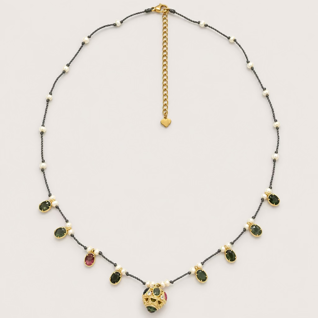 Collier " Fil bohème Tourmaline"