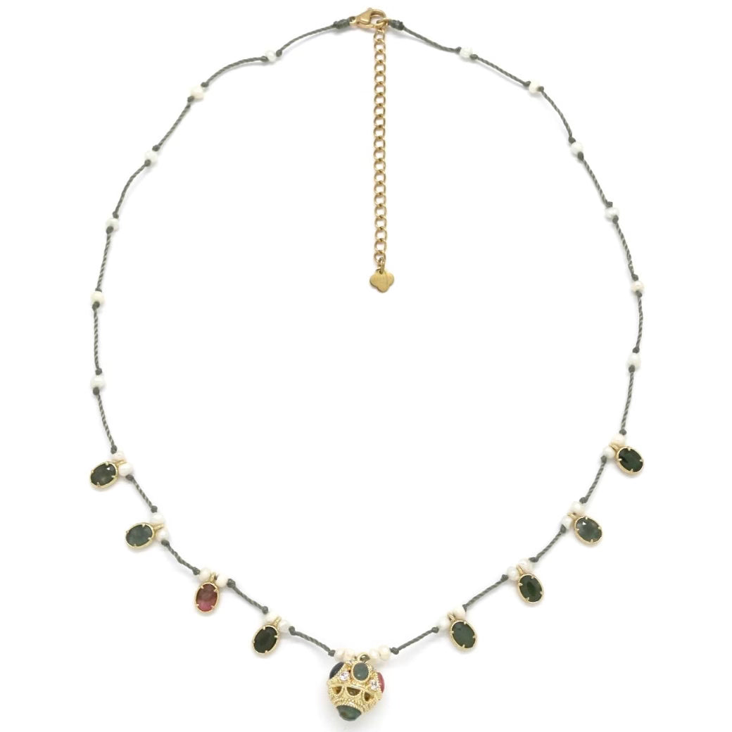 Collier " Fil bohème Tourmaline"