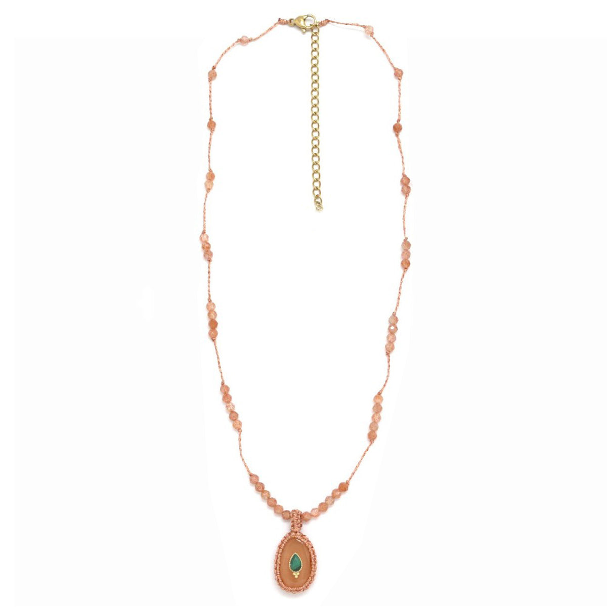 Collier Fil Perlé Pierre de Soleil