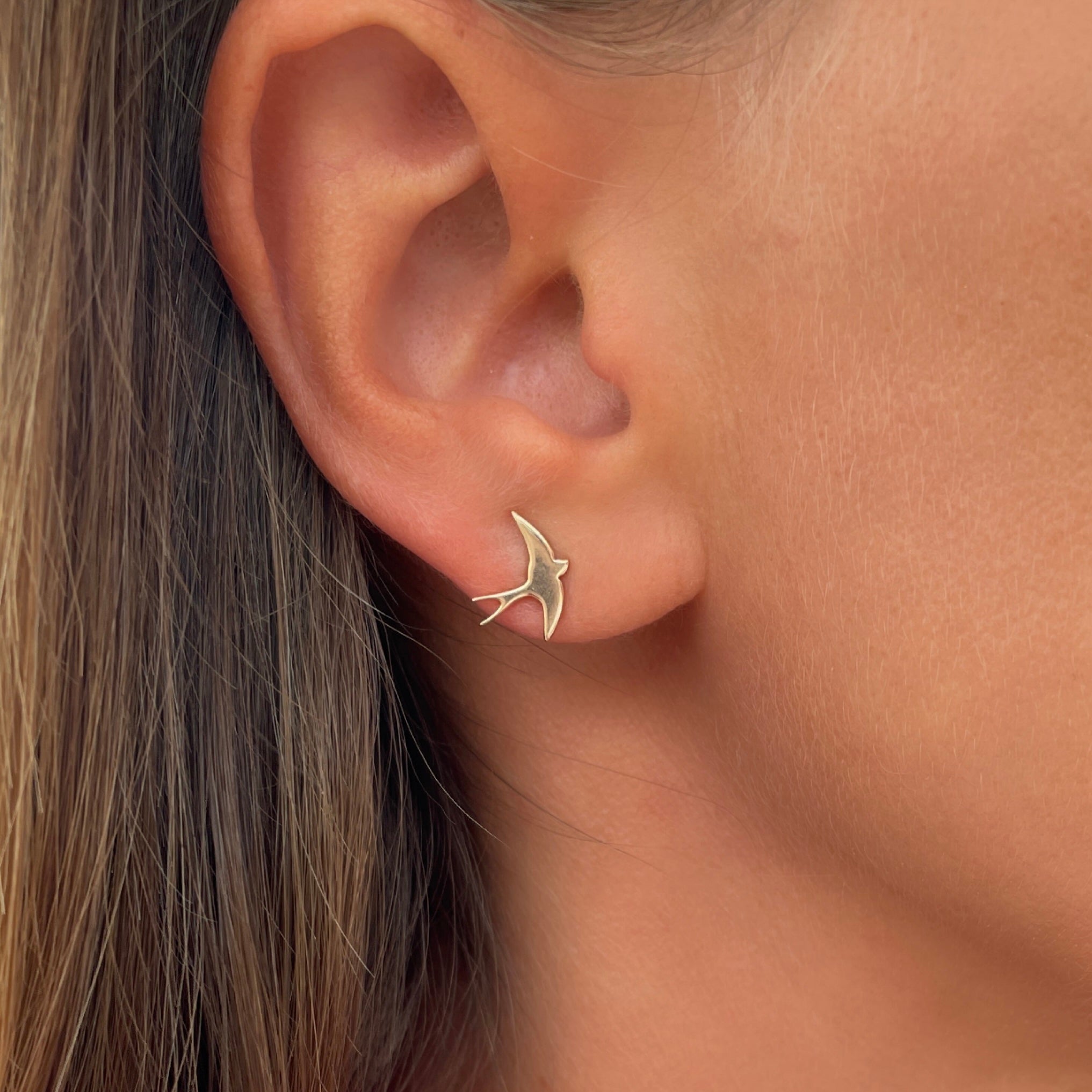 Gold-plated “Hirondelle” earrings