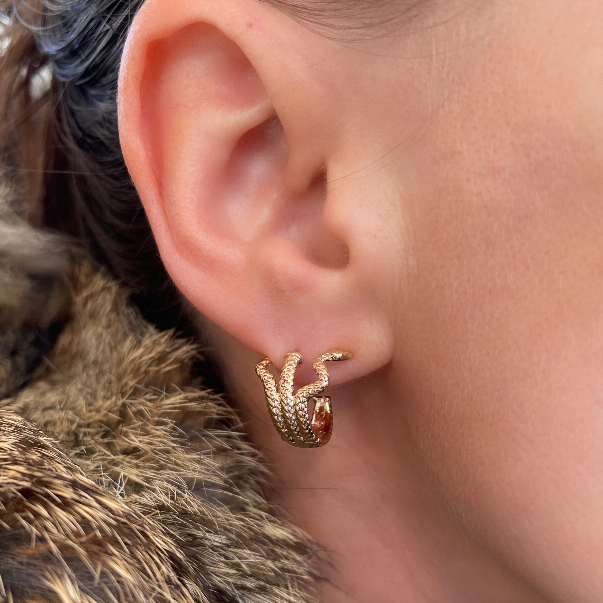 Boucles d'oreilles "Serpent" plaqué or