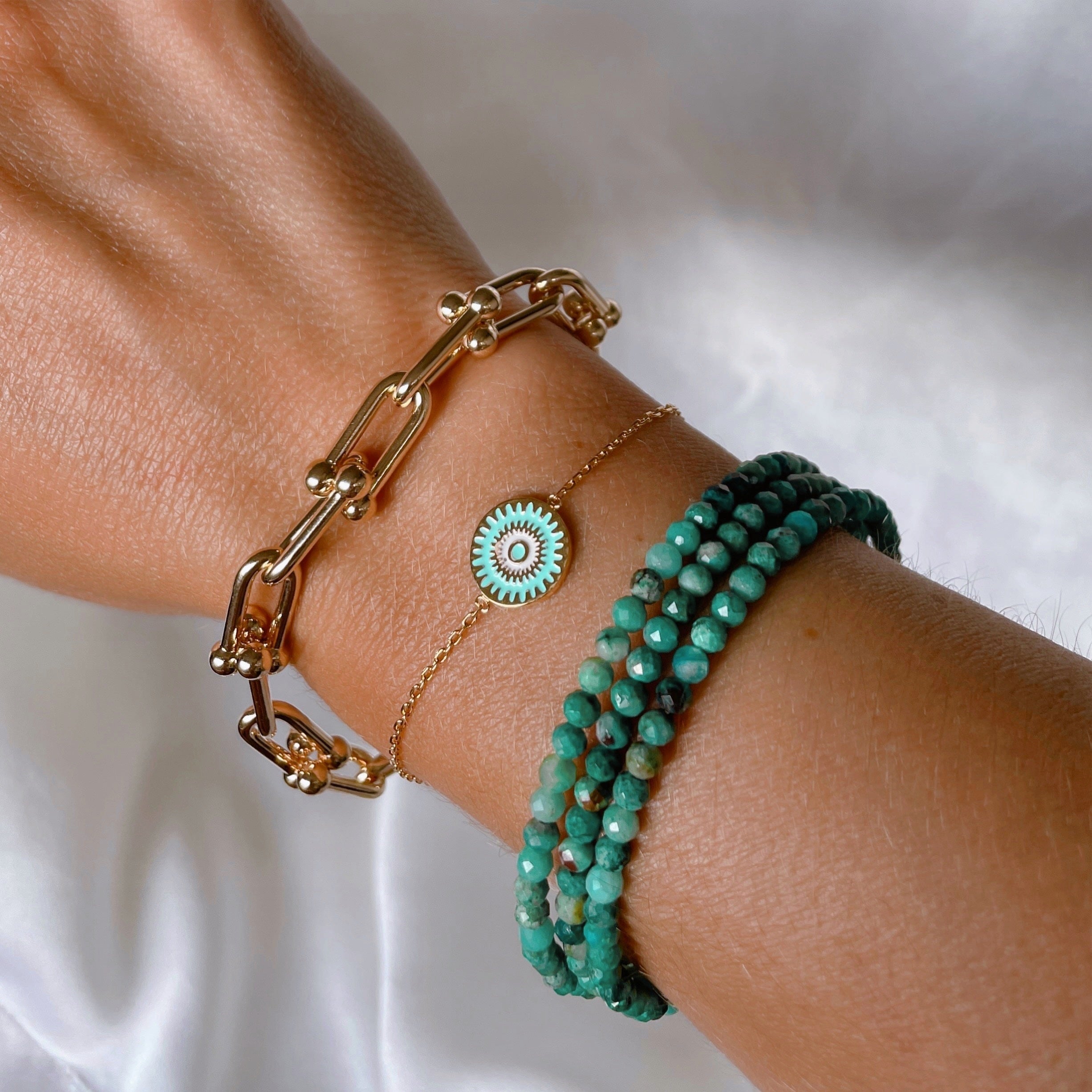 Gold-plated “Aztec” bracelet 